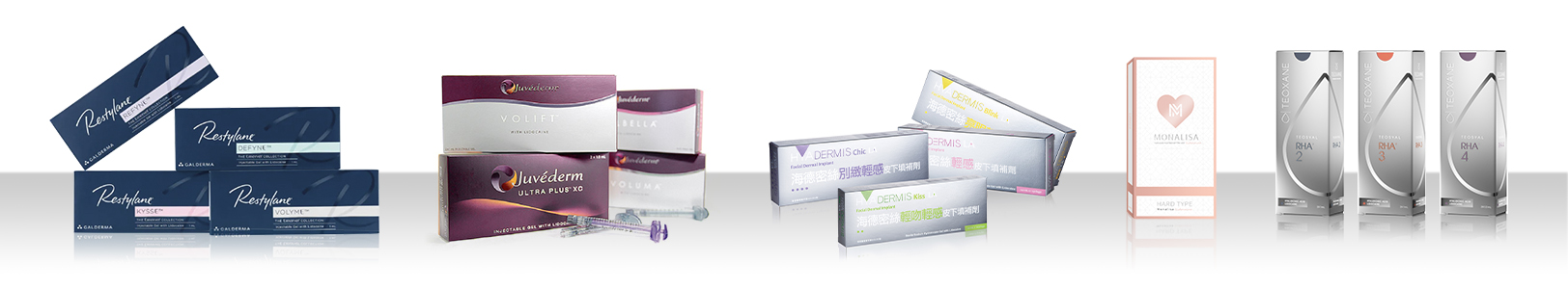 醫美療程所使用的玻尿酸皮下填充劑產品
