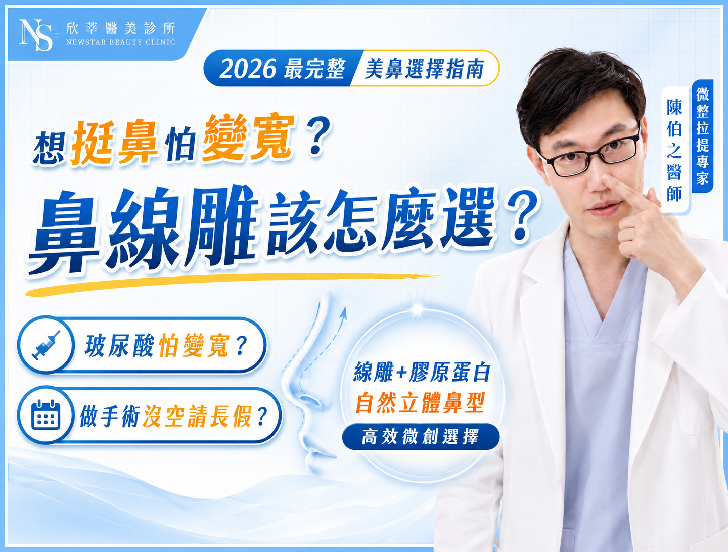 260826 陳伯之 想挺鼻怕變寬 沒空請長假 2026 最完整「鼻線雕」選擇指南 BN